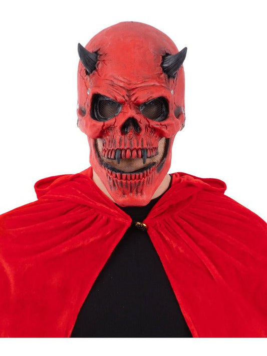 Red Devil Skull Latex Mask, with Moving Mouth - Adult Weekender
