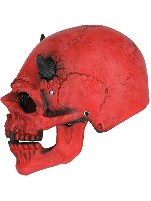 Red Devil Skull Latex Mask, with Moving Mouth - Adult Weekender