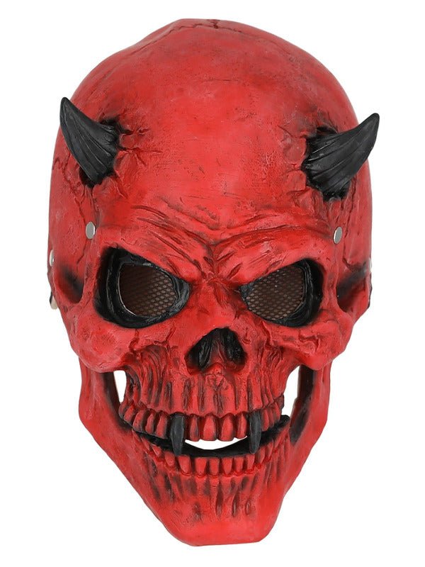 Red Devil Skull Latex Mask, with Moving Mouth - Adult Weekender