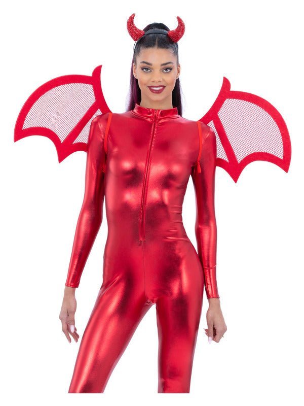 Red Mesh Devil Wings - Adult Weekender