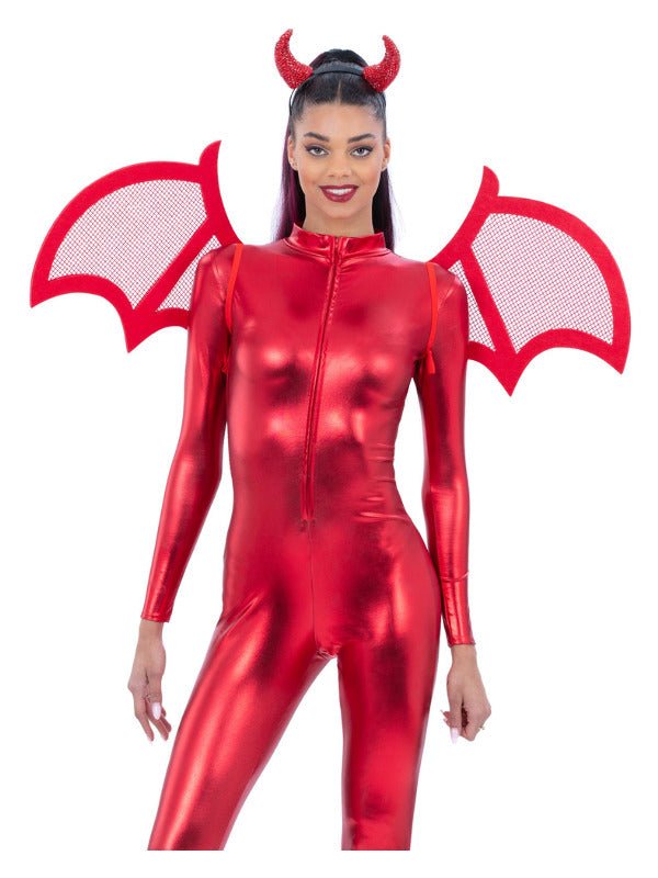 Red Mesh Devil Wings - Adult Weekender