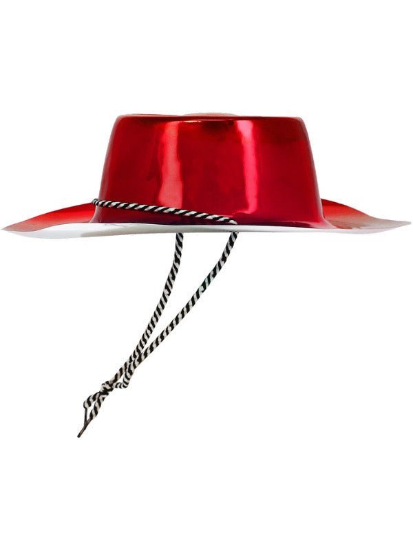 Red Metallic Cowboy Hat - Adult Weekender