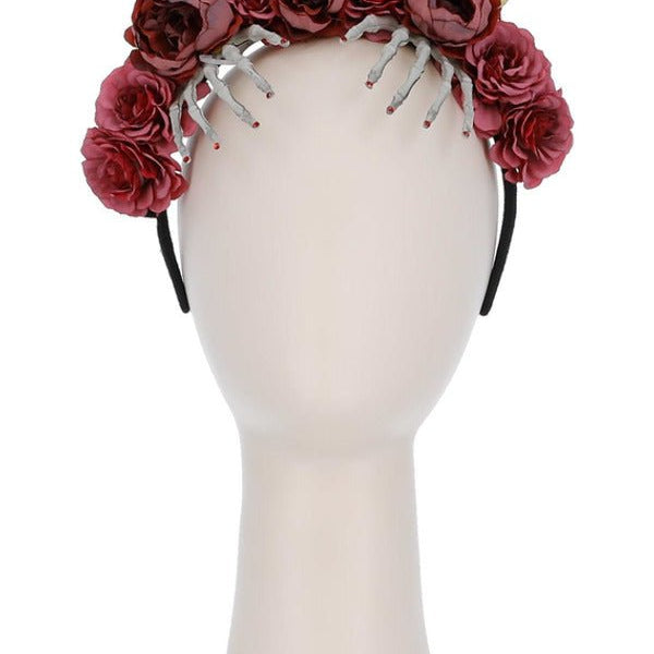 Red Rose & Skeleton Hand Headband - Adult Weekender