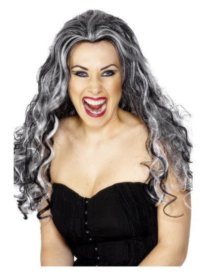 Renaissance Vamp Wig, Black &amp; White - Adult Weekender
