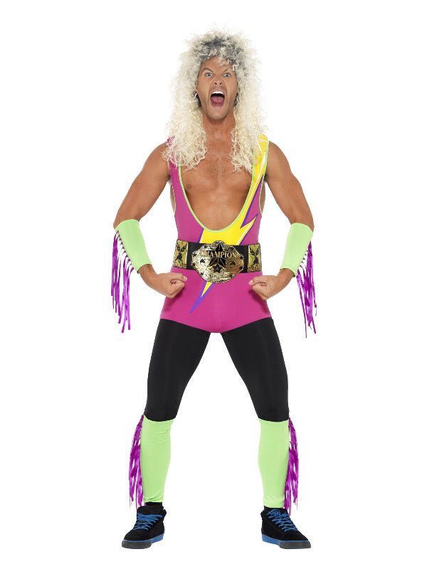 Retro Wrestler Costume, Multi - Coloured - Adult Weekender