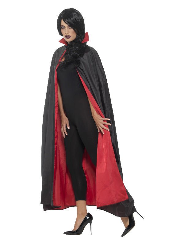 Reversible Vampire Cape, Black &amp; Red - Adult Weekender