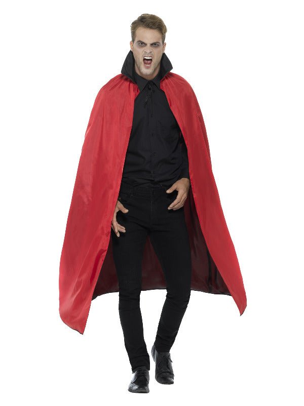 Reversible Vampire Cape, Black &amp; Red - Adult Weekender