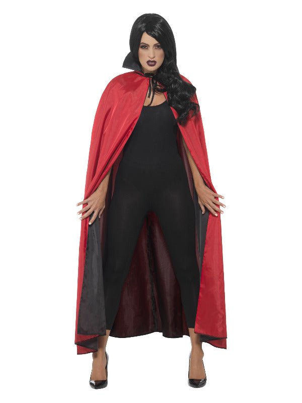 Reversible Vampire Cape, Black &amp; Red - Adult Weekender