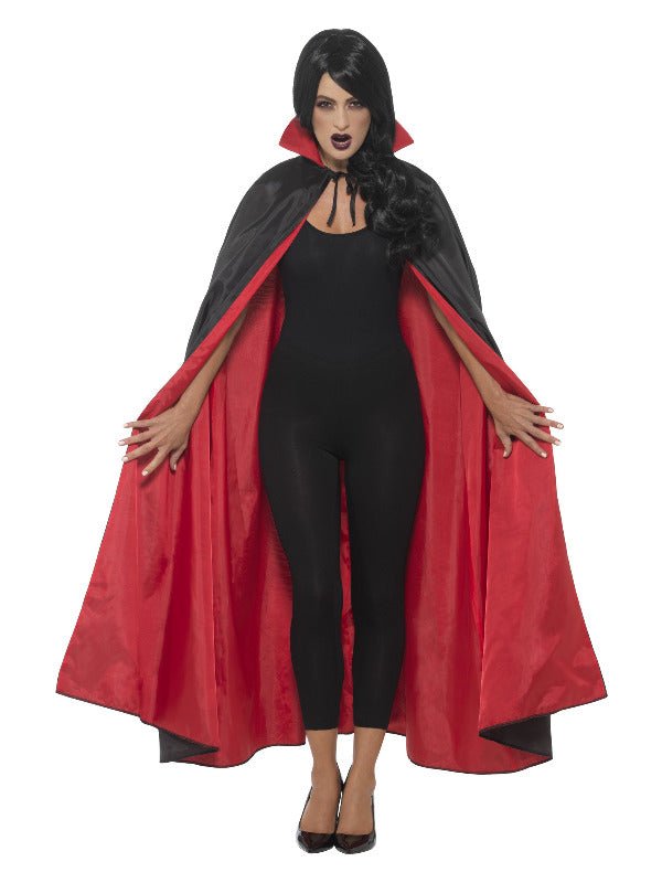 Reversible Vampire Cape, Black &amp; Red - Adult Weekender