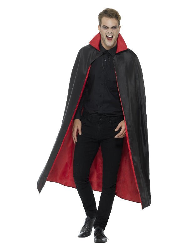 Reversible Vampire Cape, Black &amp; Red - Adult Weekender