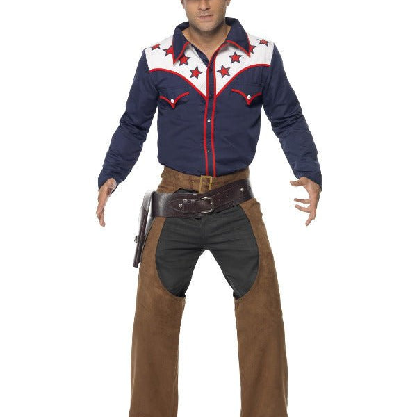 Rodeo Cowboy Costume, Blue - Adult Weekender