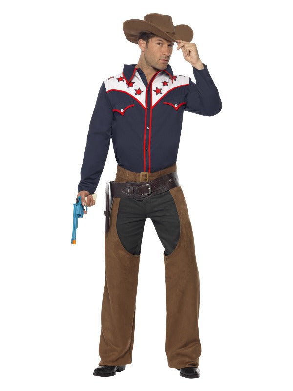 Rodeo Cowboy Costume, Blue - Adult Weekender