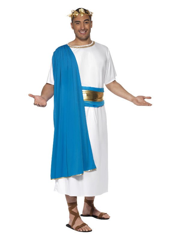 Roman Senator Costume, Blue &amp; White - Adult Weekender