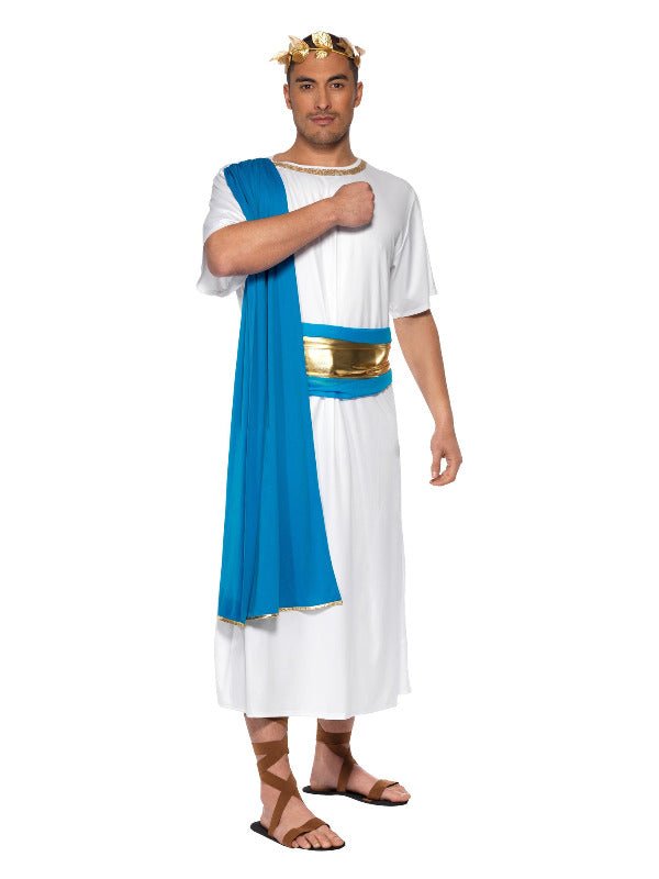 Roman Senator Costume, Blue &amp; White - Adult Weekender