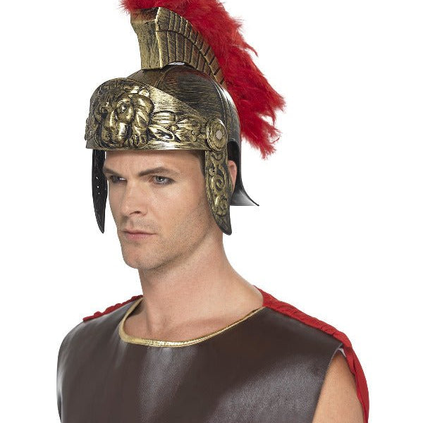 Roman Spartan Helmet, Gold & Red - Adult Weekender