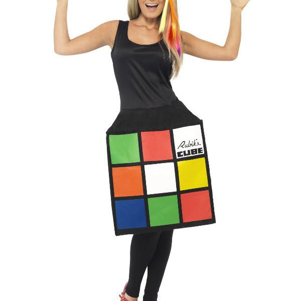 Rubik's Cube Costume, Multi - Coloured - Adult Weekender