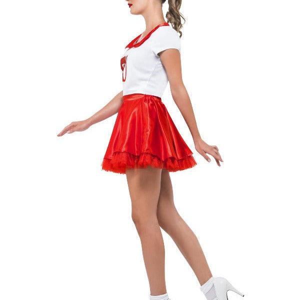 Sandy Cheerleader Costume, Red & White - Adult Weekender