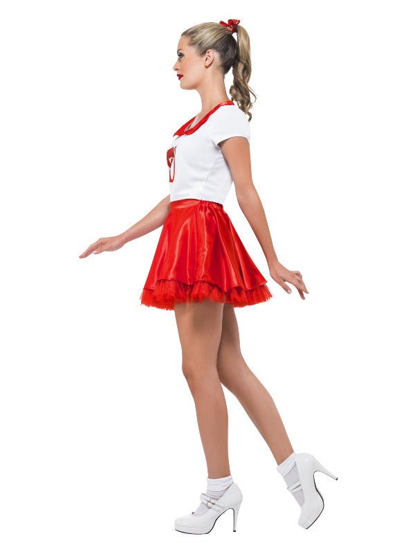 Sandy Cheerleader Costume, Red &amp; White - Adult Weekender