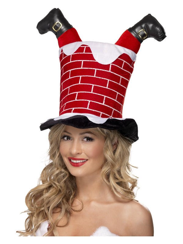 Santa Stuck in Chimney Hat, Red - Adult Weekender