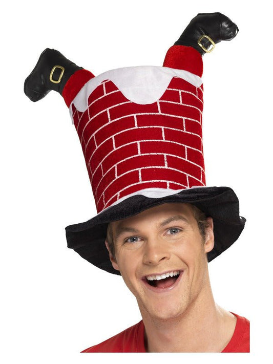 Santa Stuck in Chimney Hat, Red - Adult Weekender