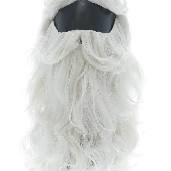 Santa Wig and Beard Set, White - Adult Weekender