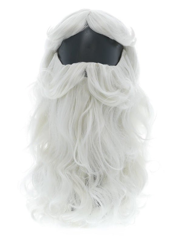 Santa Wig and Beard Set, White - Adult Weekender