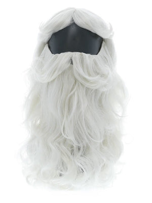 Santa Wig and Beard Set, White - Adult Weekender