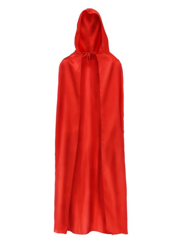 Satin Hooded Cape, Red - Adult Weekender