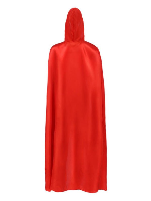 Satin Hooded Cape, Red - Adult Weekender