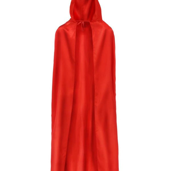 Satin Hooded Cape, Red - Adult Weekender