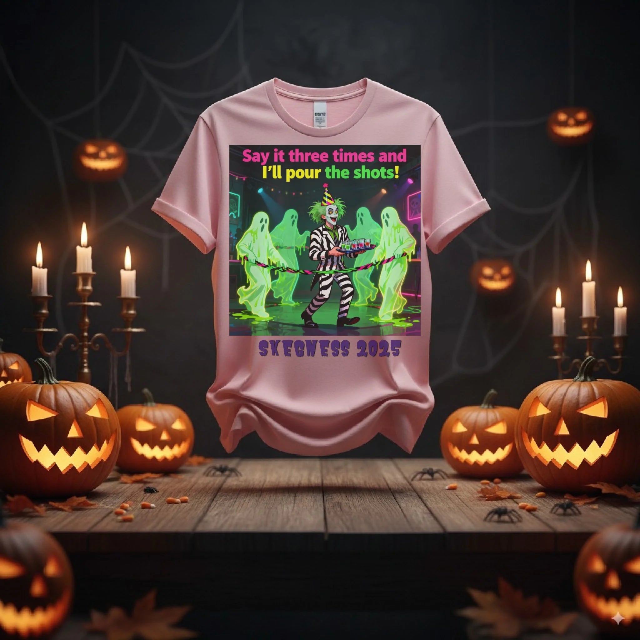 Say it three times - Adult Weekender Unisex Heavy T-Shirt - Stags, Hens, Birthdays Halloween - Adult Weekender