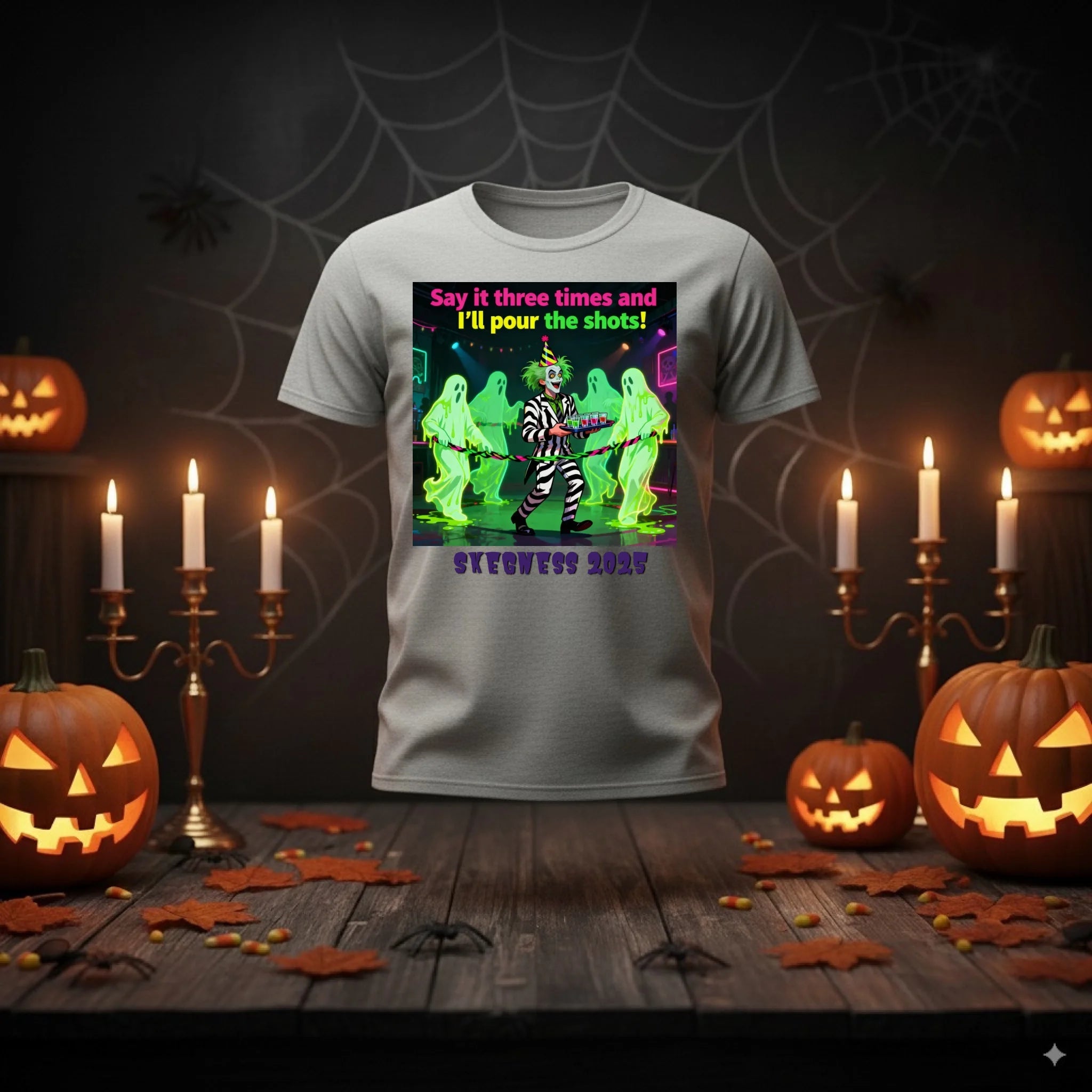 Say it three times - Adult Weekender Unisex Heavy T-Shirt - Stags, Hens, Birthdays Halloween - Adult Weekender