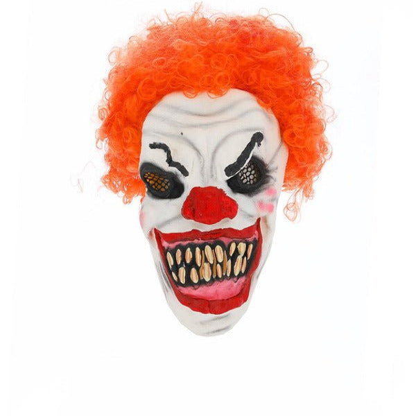 Scary Clown Mask, White & Red - Adult Weekender
