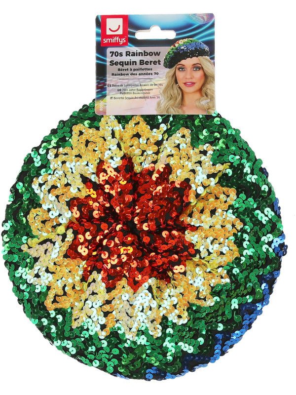 Sequin Beret, Rainbow - Adult Weekender