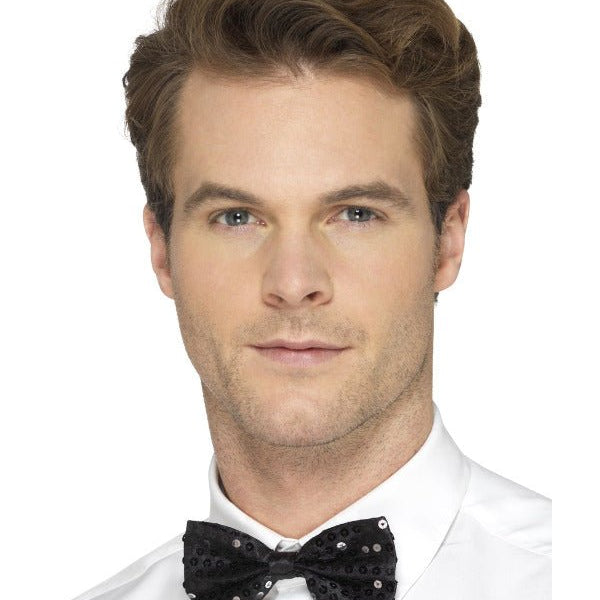 Sequin Bow Tie, Black - Adult Weekender