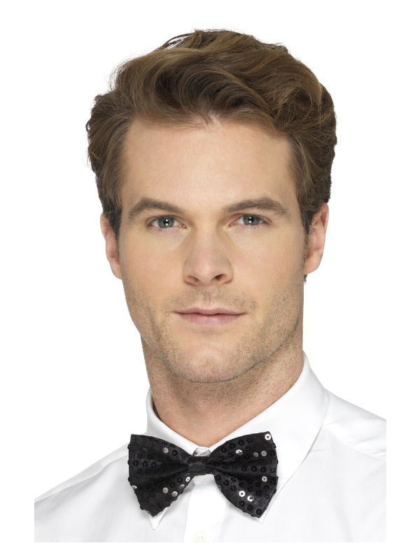 Sequin Bow Tie, Black - Adult Weekender