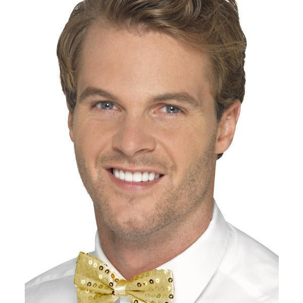 Sequin Bow Tie, Gold - Adult Weekender