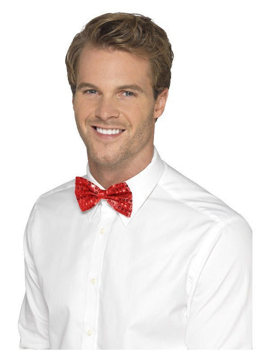 Sequin Bow Tie, Red - Adult Weekender