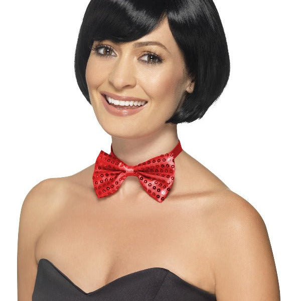 Sequin Bow Tie, Red - Adult Weekender