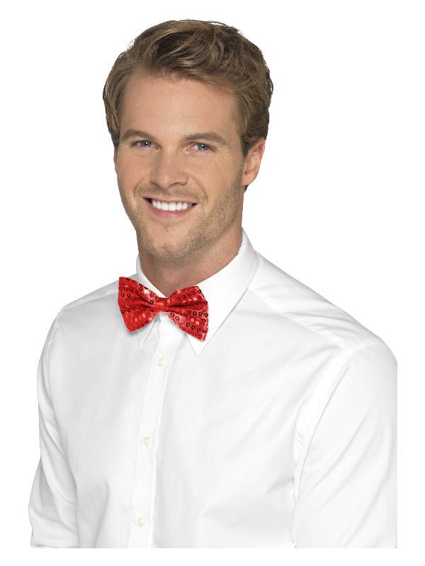Sequin Bow Tie, Red - Adult Weekender