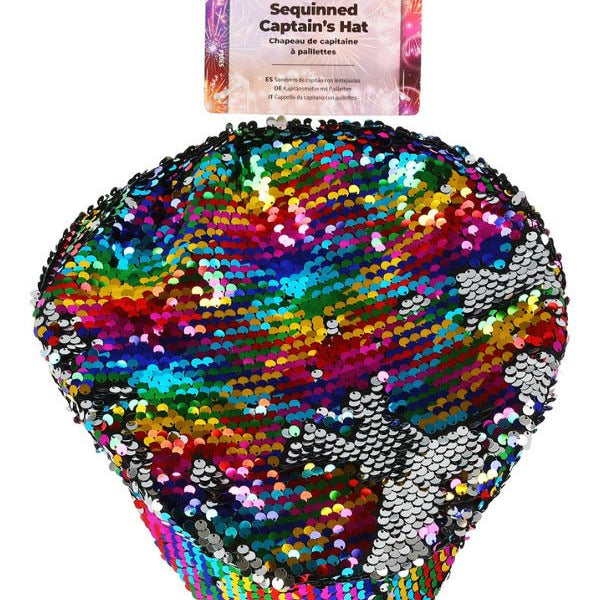 Sequin Captains Hat, Rainbow - Adult Weekender
