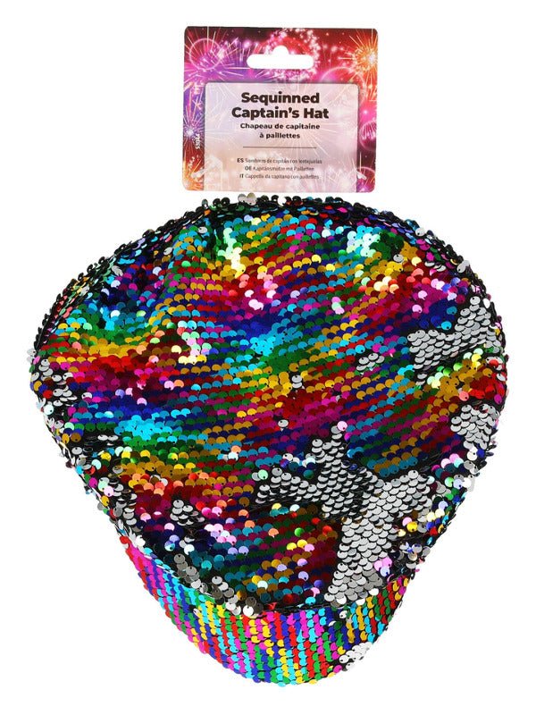 Sequin Captains Hat, Rainbow - Adult Weekender