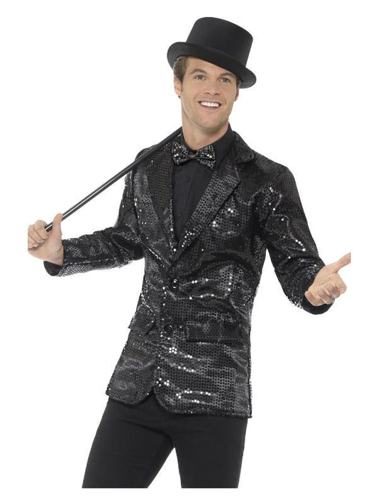 Sequin Jacket, Mens, Black - Adult Weekender
