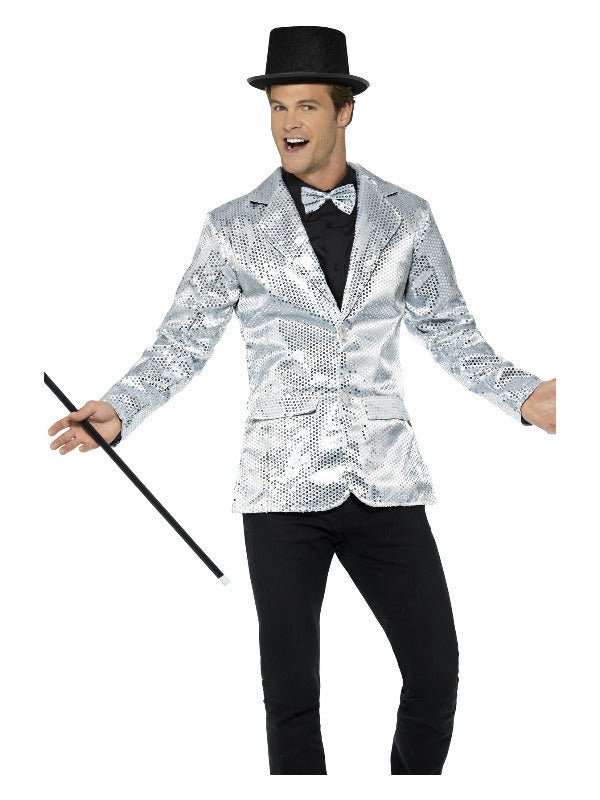 Sequin Jacket, Mens, Silver - Adult Weekender