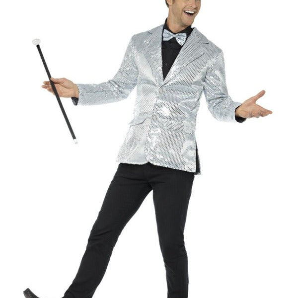 Sequin Jacket, Mens, Silver - Adult Weekender