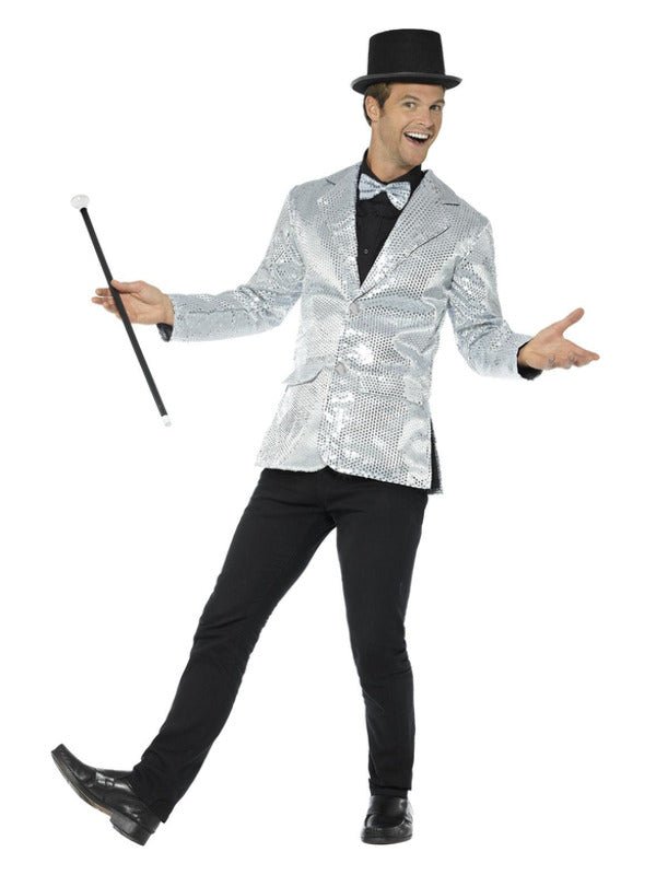 Sequin Jacket, Mens, Silver - Adult Weekender