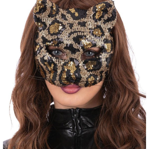 Sequin Leopard Cat Mask - Adult Weekender