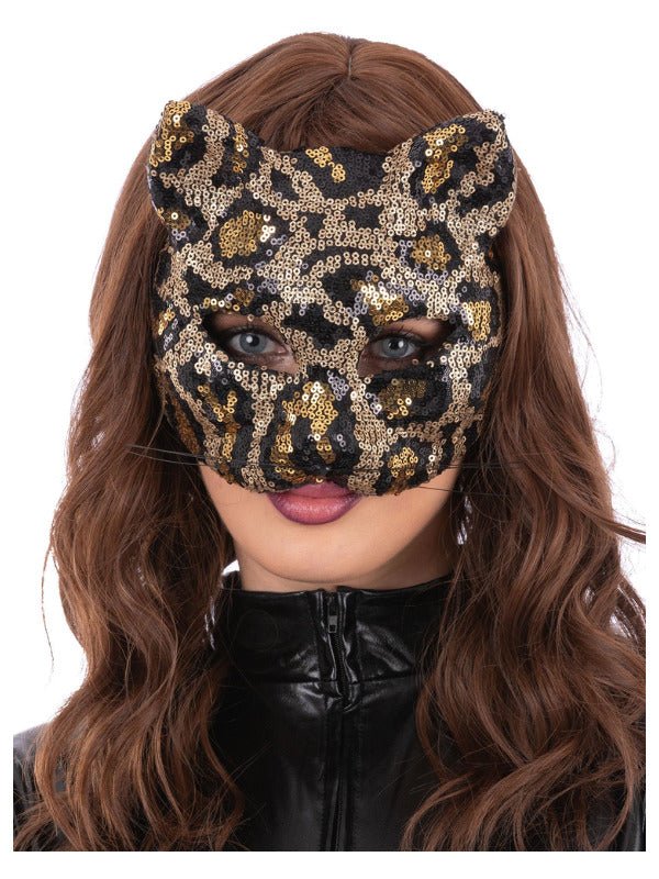 Sequin Leopard Cat Mask - Adult Weekender