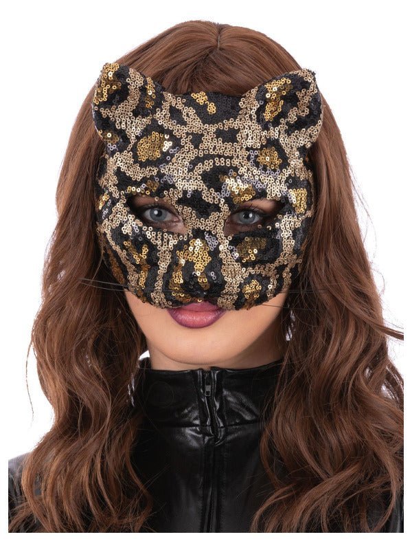 Sequin Leopard Cat Mask - Adult Weekender