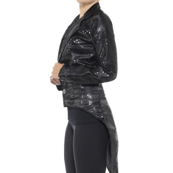 Sequin Tailcoat Jacket, Ladies, Black - Adult Weekender